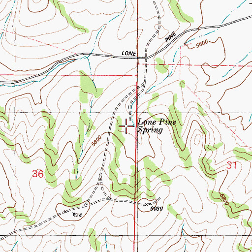 Topographic Map of Lone Pine Spring, ID