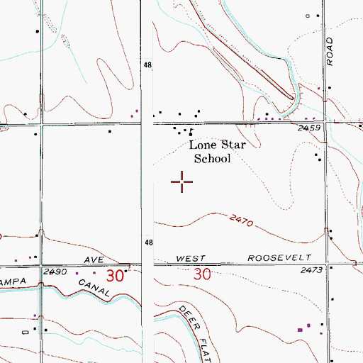 Topographic Map of Lone Star School, ID