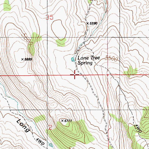 Topographic Map of Lone Tree Spring, ID