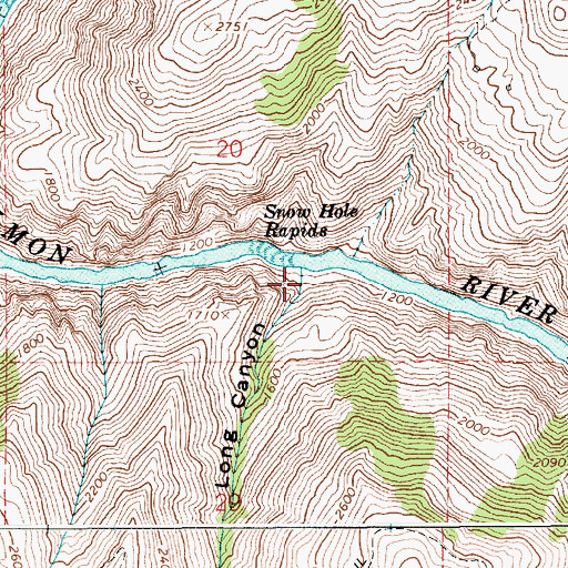 Topographic Map of Long Canyon, ID
