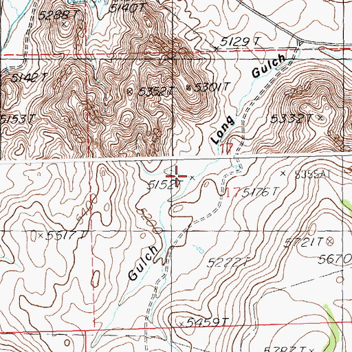 Topographic Map of Long Gulch, ID