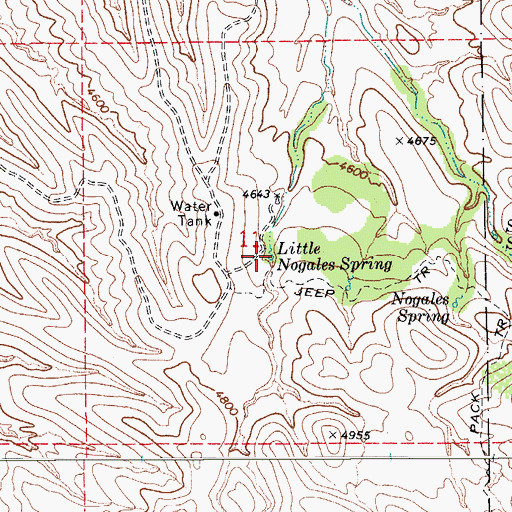 Topographic Map of Little Nogales Spring, AZ