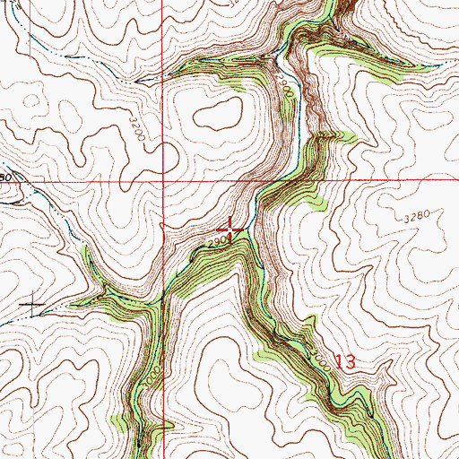 Topographic Map of Long Hollow Creek, ID