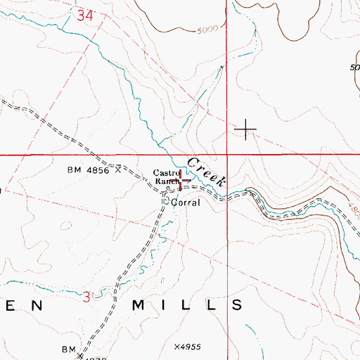 Topographic Map of Long Meadow Creek, ID