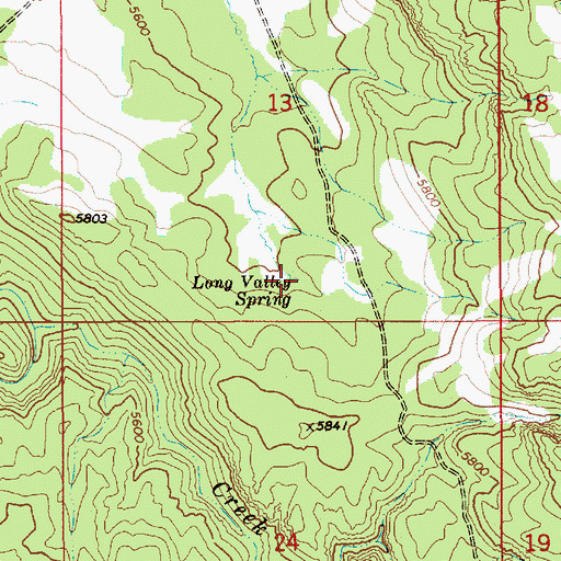 Topographic Map of Long Valley Spring, ID