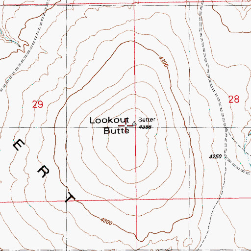 Topographic Map of Lookout Butte, ID