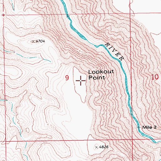 Topographic Map of Lookout Point, ID