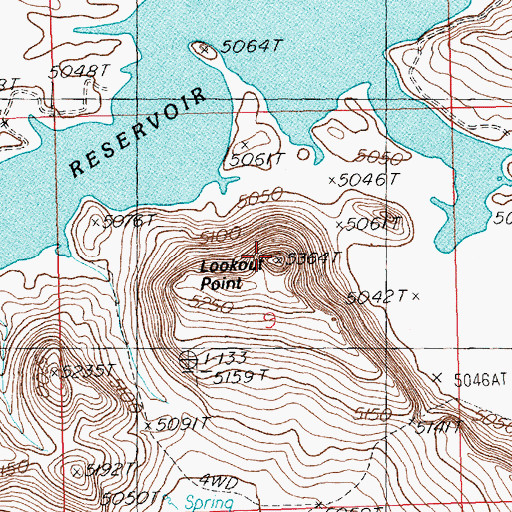 Topographic Map of Lookout Point, ID