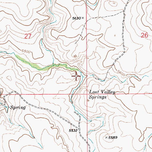Topographic Map of Lost Valley, ID