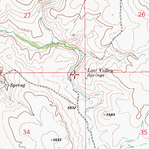 Topographic Map of Lost Valley Springs, ID