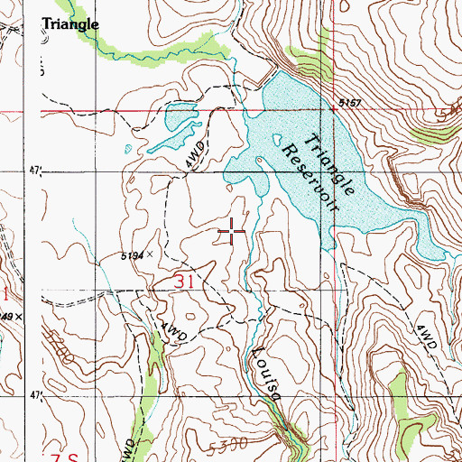 Topographic Map of Louisa Creek, ID
