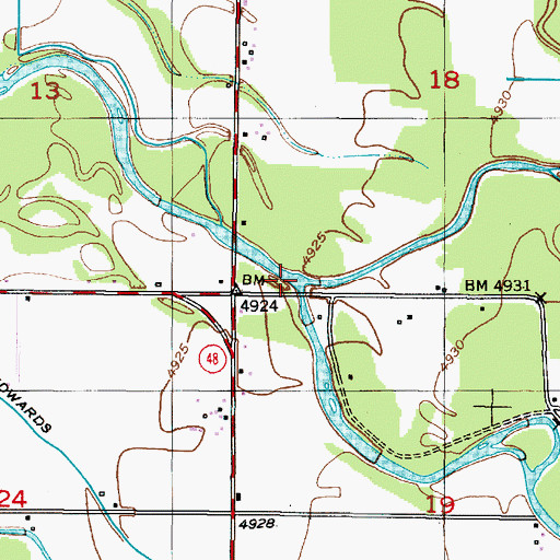 Topographic Map of Lowder Slough, ID