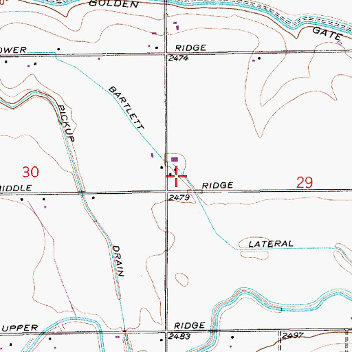 Topographic Map of Lower Bartlett Lateral, ID