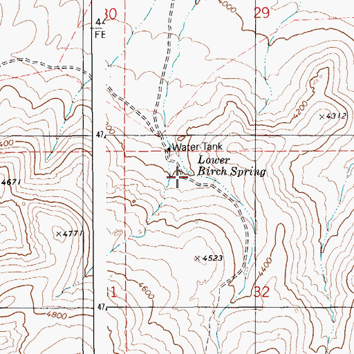 Topographic Map of Lower Birch Spring, ID