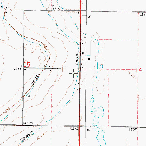 Topographic Map of Lower Canal, ID