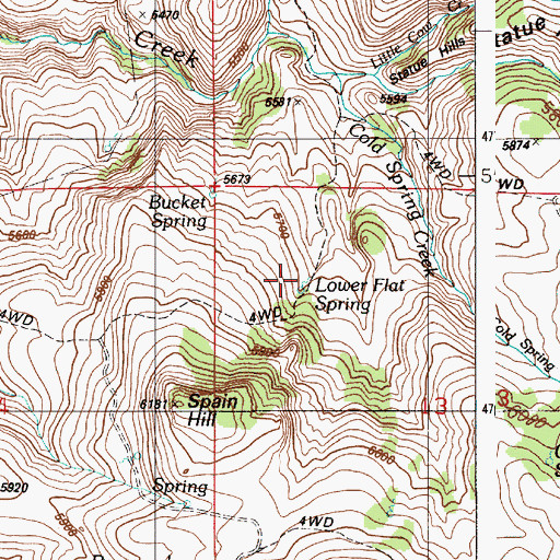 Topographic Map of Lower Flat Spring, ID