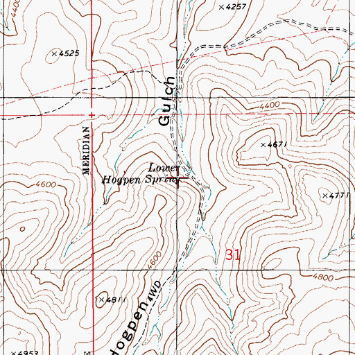 Topographic Map of Lower Hogpen Spring, ID