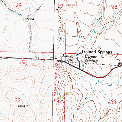 Topographic Map of Lower Spring, ID