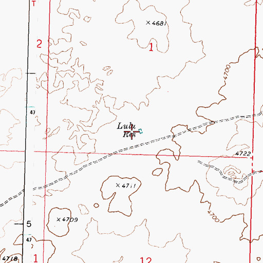 Topographic Map of Lulu Reservoir, ID