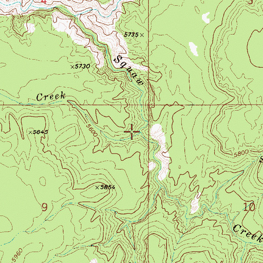 Topographic Map of Lunch Creek, ID