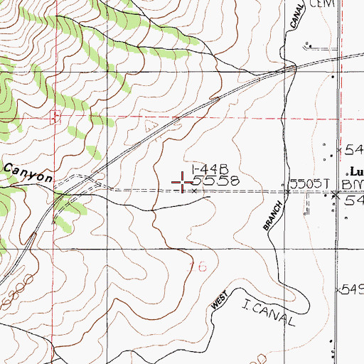 Topographic Map of Lundgren Canyon, ID