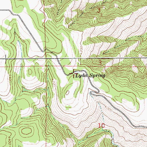 Topographic Map of Lyda Spring, ID