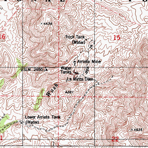 Topographic Map of Lower Arrieta Tank, AZ