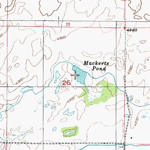 Topographic Map of Mackerts Pond, ID