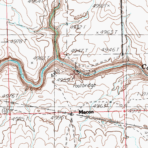 Topographic Map of Macon Sheep Bridge, ID