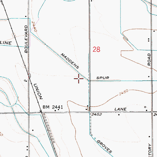 Topographic Map of Maddens Spur Drain, ID