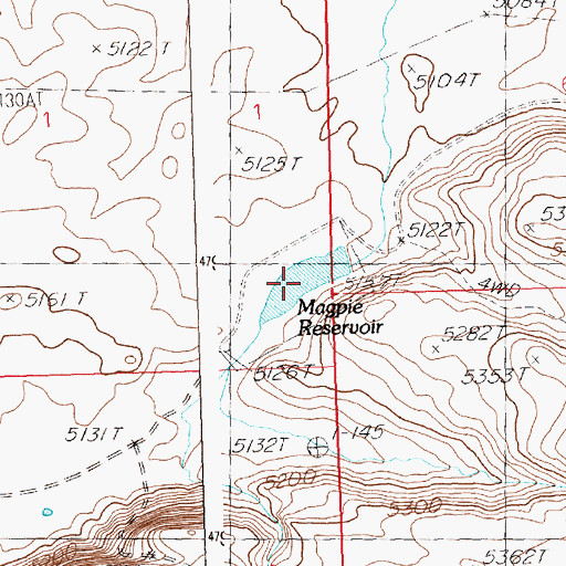 Topographic Map of Magpie Reservoir, ID