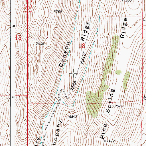 Topographic Map of Mahogany Ridge, ID