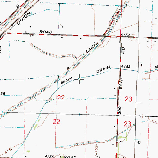 Topographic Map of Main Drain, ID