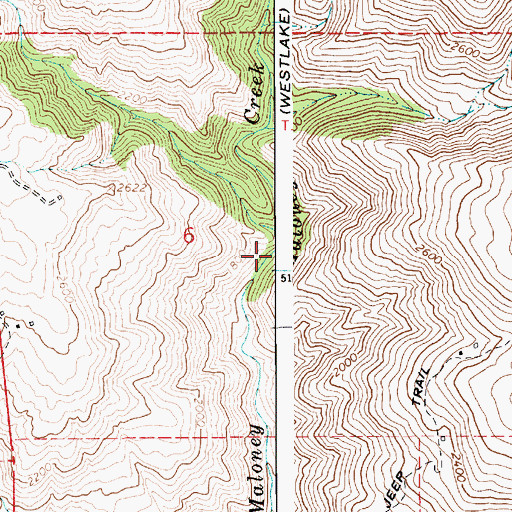 Topographic Map of Maloney Creek, ID