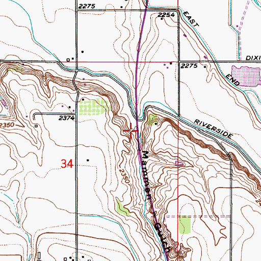 Topographic Map of Mammen Gulch, ID