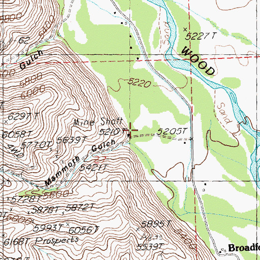 Topographic Map of Mammoth Gulch, ID
