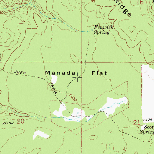 Topographic Map of Manada Flat, ID
