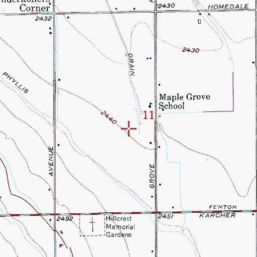 Topographic Map of Central Canyon Elementary School, ID