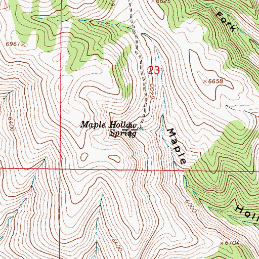 Topographic Map of Maple Hollow Spring, ID