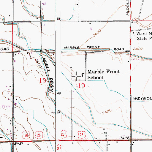 Topographic Map of Marble Front School, ID