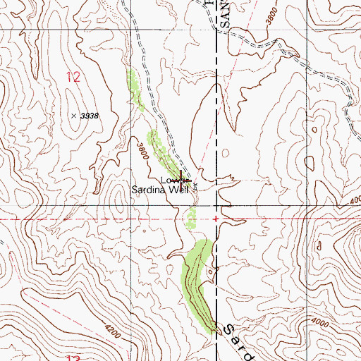 Topographic Map of Lower Sardina Well, AZ