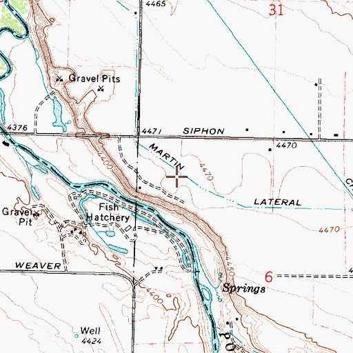 Topographic Map of Martin Lateral, ID