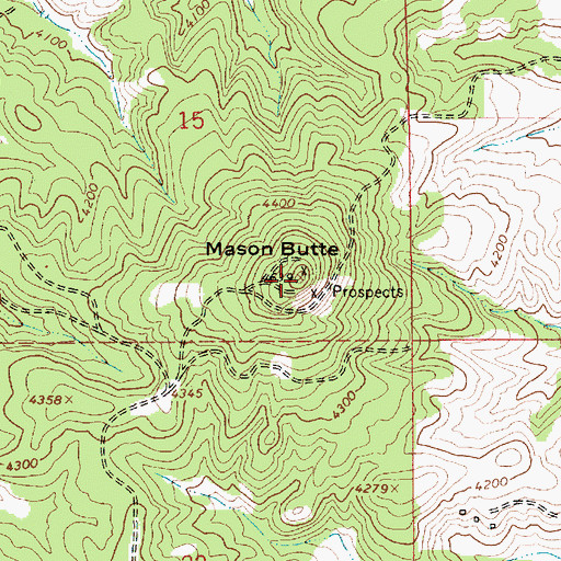 Topographic Map of Mason Butte, ID