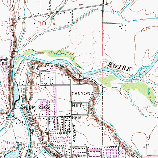 Topographic Map of Mason Creek, ID