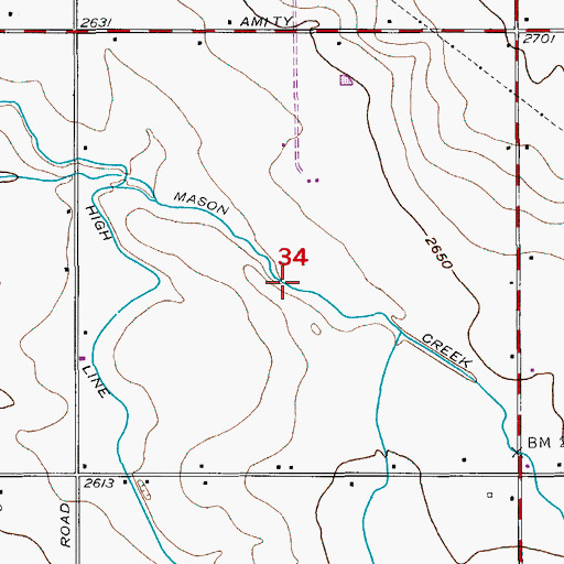 Topographic Map of Mason Creek Feeder, ID