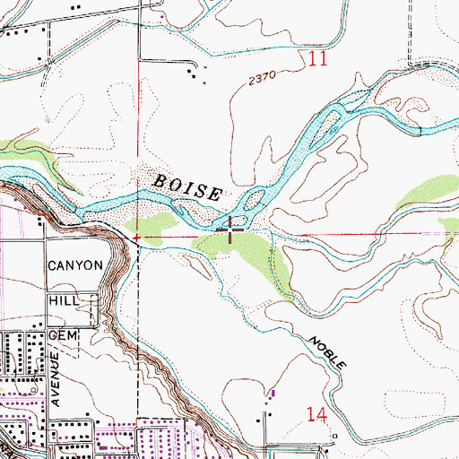 Topographic Map of Mason Slough, ID