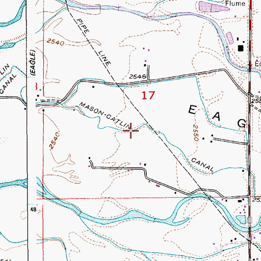 Topographic Map of Mason-Catlin Canal, ID