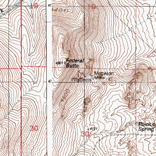 Topographic Map of Matteson Mine, ID