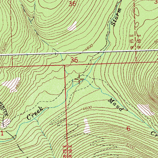 Topographic Map of Maud Creek, ID