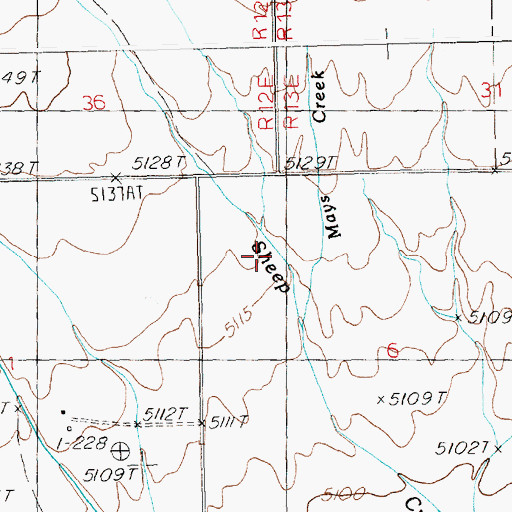 Topographic Map of Mays Creek, ID